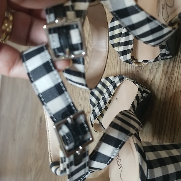 Libby Edelman Le Amanda Womens Strappy Gingham Block Heel Platform Sanda… - Picture 8 of 15